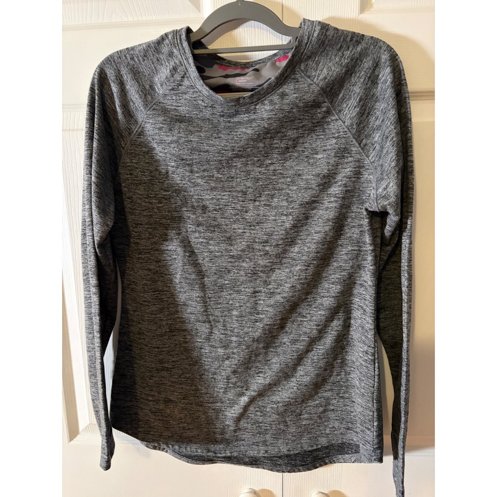 ClimateRight by Cuddl Duds Womens Gray Heathered Thumbhole Base Layer Top Large